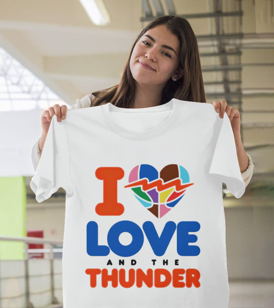 I Love Thunder Heart Color Block T-Shirt