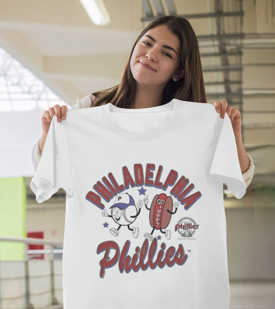 Philadelphia Phillies Baseball Hot Dog Snack Mitchell & Ness Preschool T-Shirt