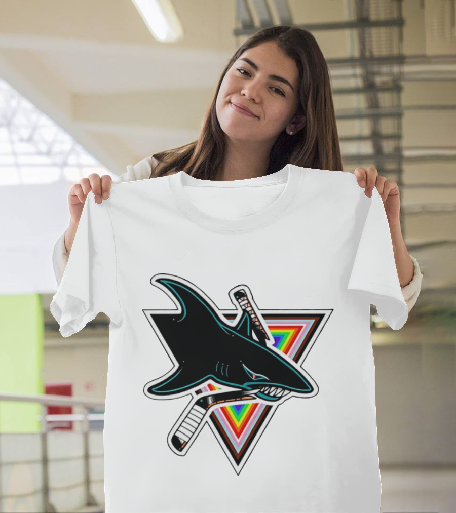 San Jose Sharks Pride NHL Rainbow Ice Hockey Team T-Shirt