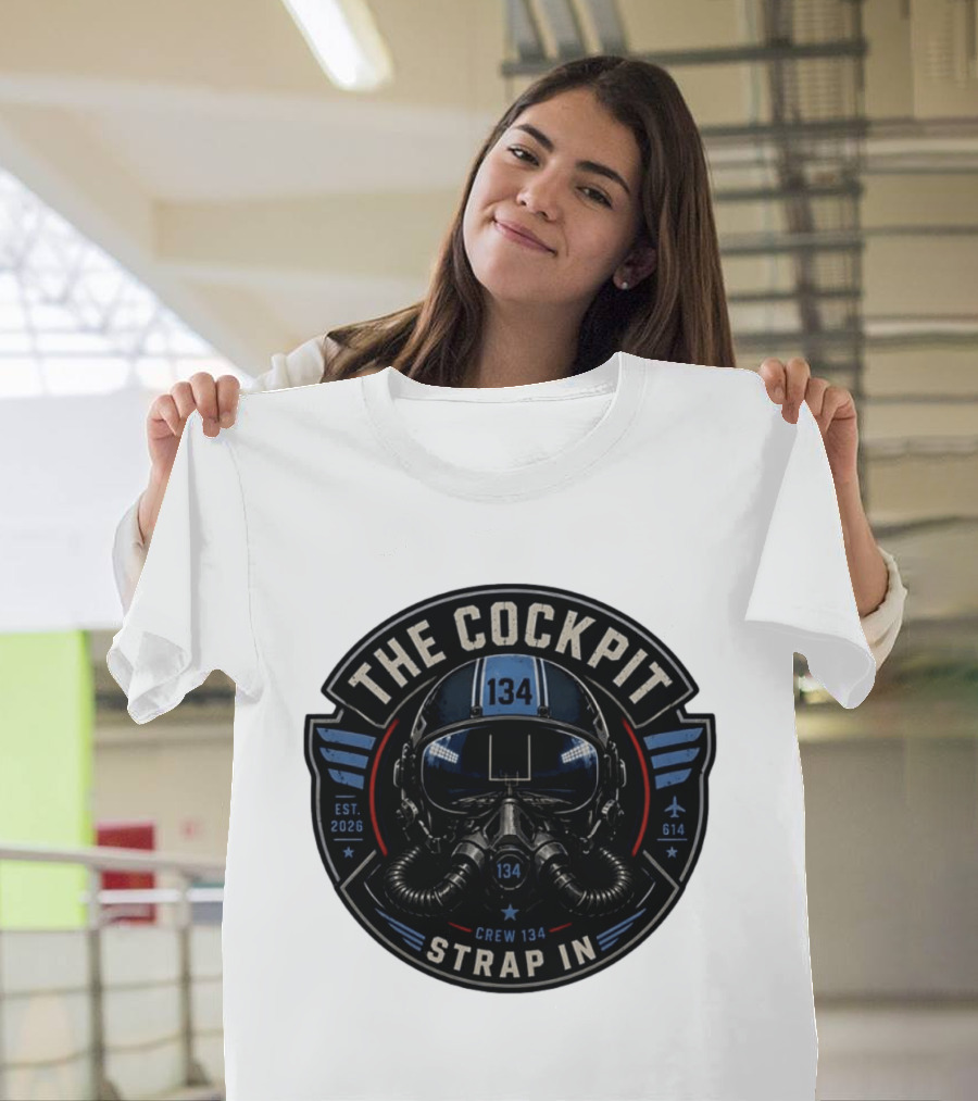 The Cockpit Strap In Crew 134 Football Helmet Est 2026 134 614 T-Shirt