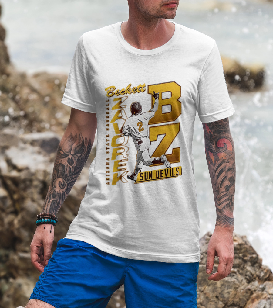 Beckett Zavorke Arizona State Baseball Sun Devils BZ Number 2 T-Shirt