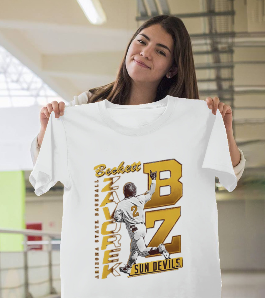 Beckett Zavorke Arizona State Baseball Sun Devils BZ Number 2 T-Shirt