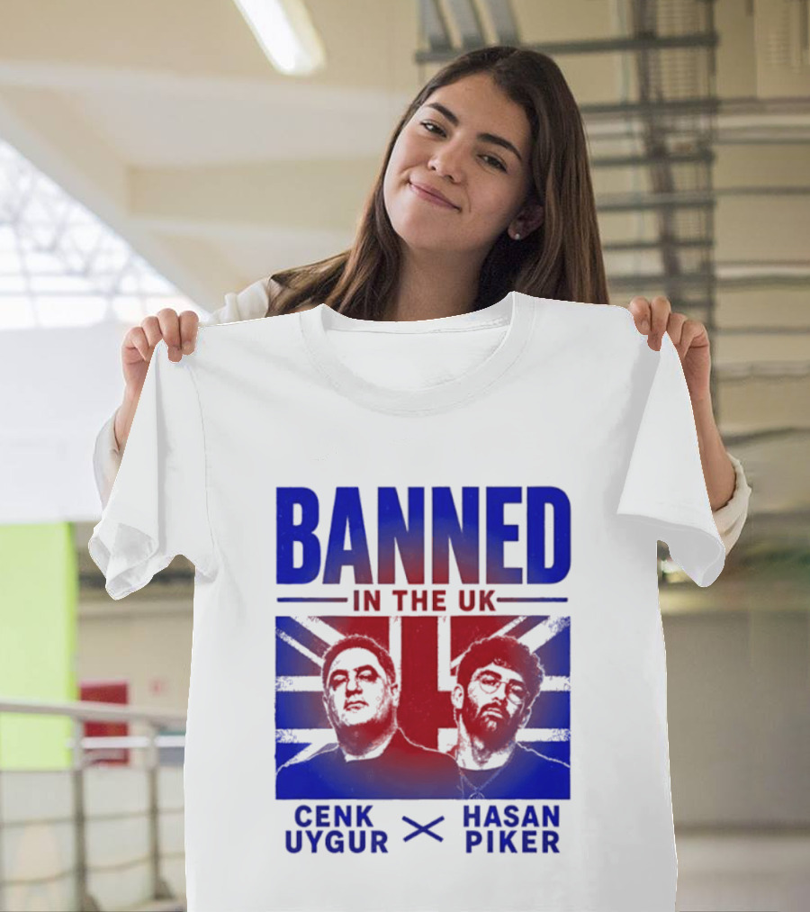Banned In The UK Cenk Uygur Hasan Piker Union Jack T-Shirt