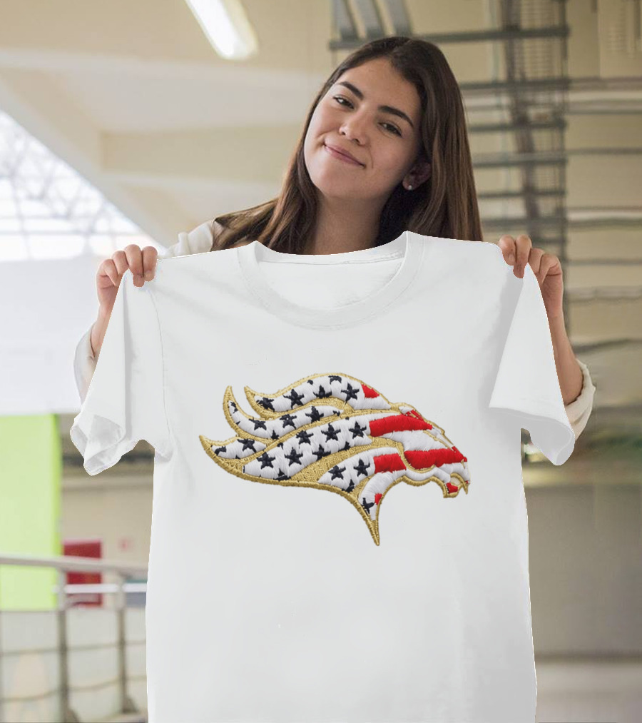 Broncos America 250th Stars And Stripes Embroidered Patch T-Shirt