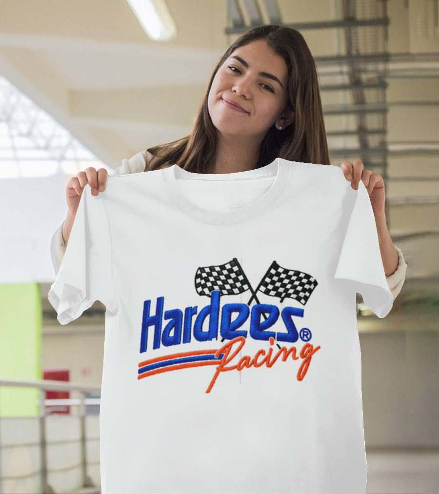 Bubba Wallace Hardee's Racing Hat Checkered Flags T-Shirt