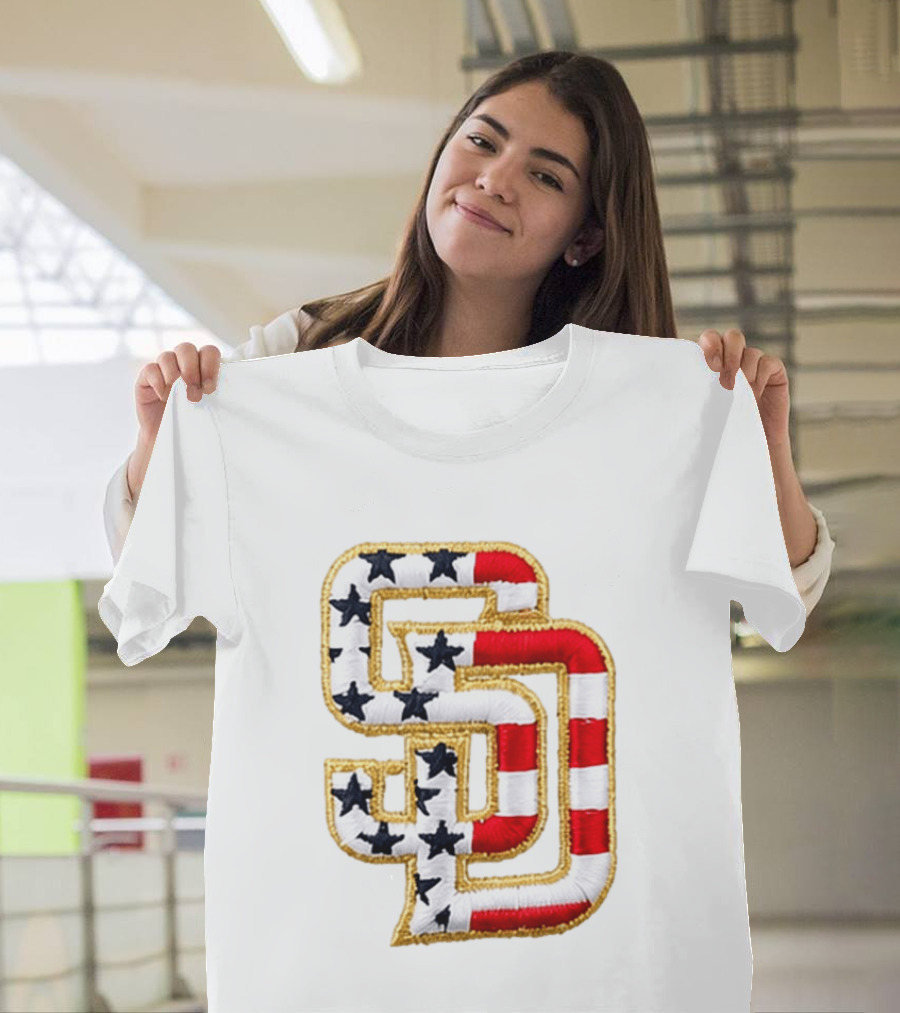 San Diego Padres America 250 Stars And Stripes SD Baseball Cap T-Shirt
