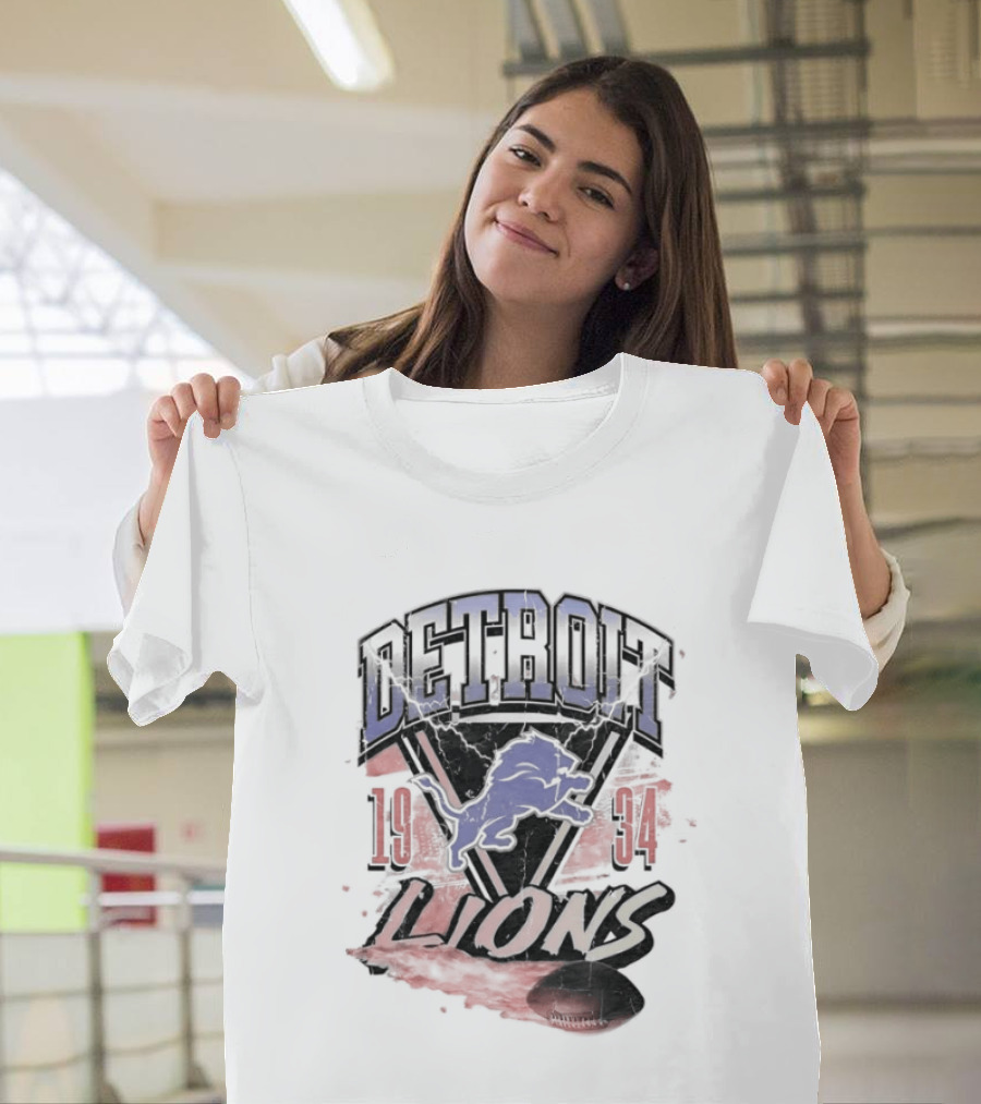 Detroit Lions 19 34 Vintage Style Iconic Team T-Shirt