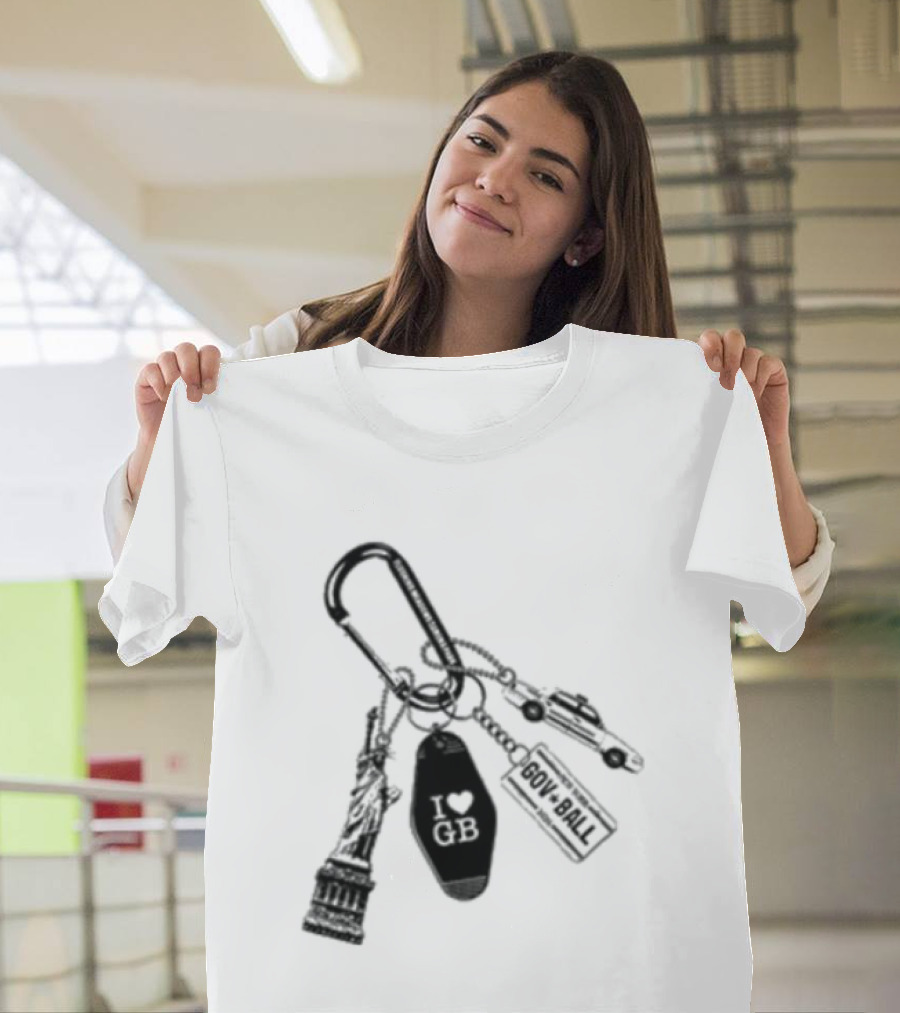 Governors Ball Music Festival 2023 Keychain Lineup Essentials T-Shirt