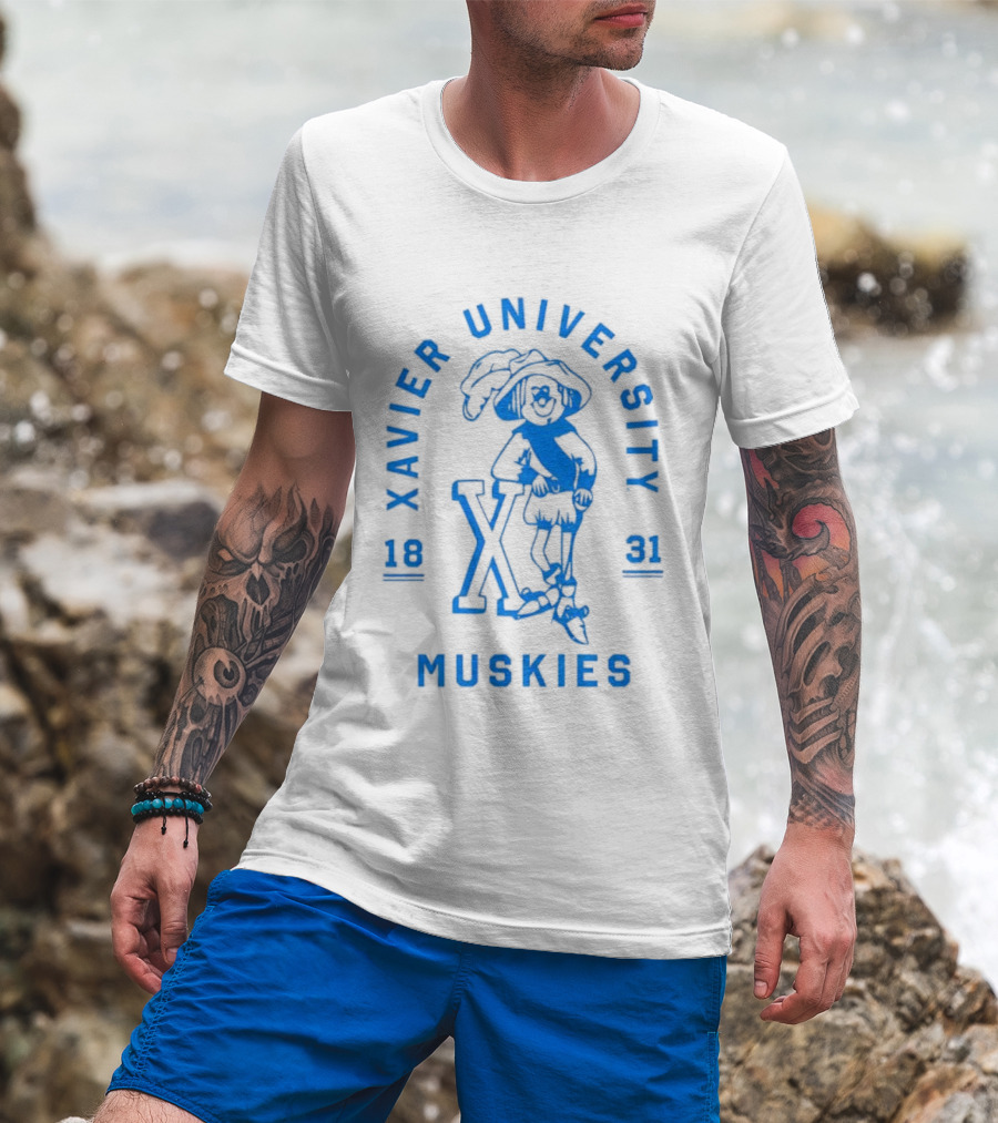 Xavier University Muskies Blue Blob 1831 T-Shirt