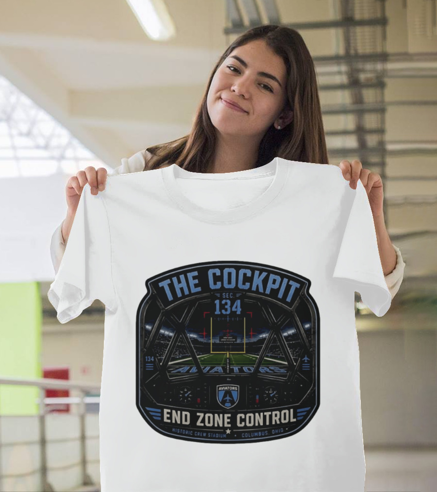 The Cockpit Sec 134 Aviators End Zone Control Historic Crew Stadium Columbus Ohio T-Shirt