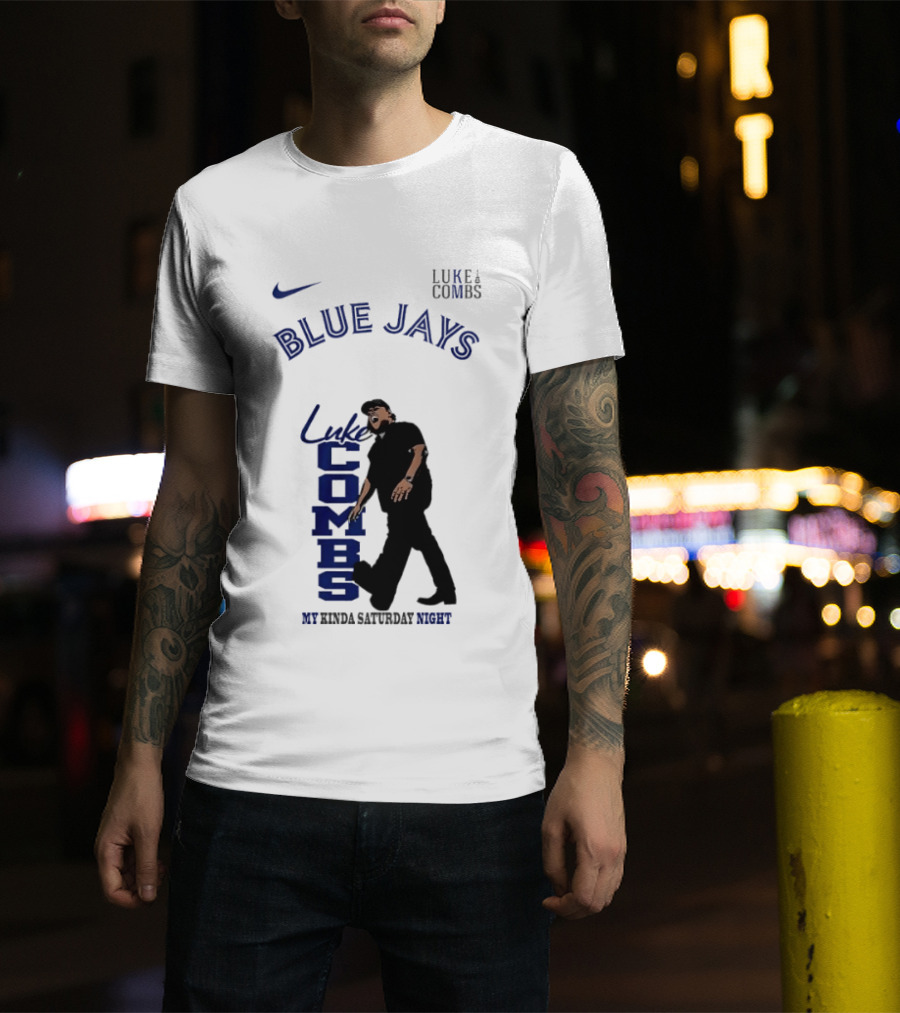 Luke Combs Blue Jays Nike My Kinda Saturday Night T-Shirt