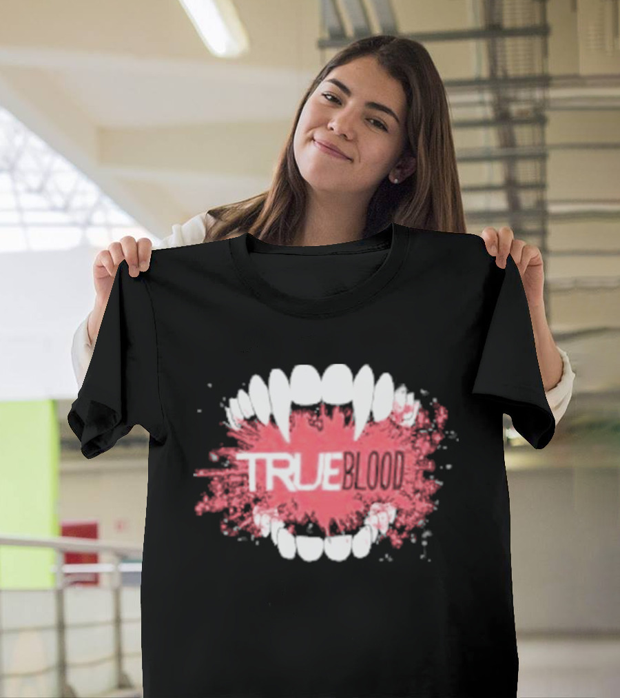 True Blood Vampire Fangs Bite Splatter T-Shirt
