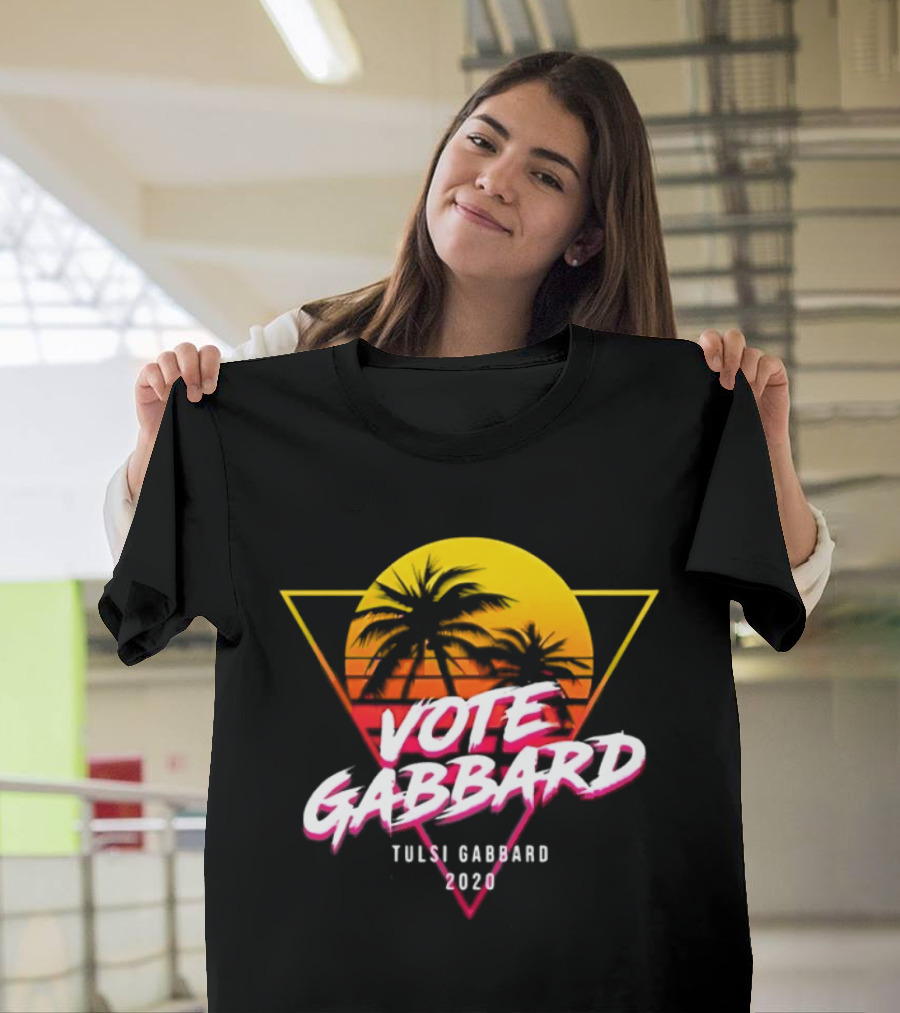 Vote Gabbard Tulsi Gabbard 2020 Sunset Palm Trees T-Shirt