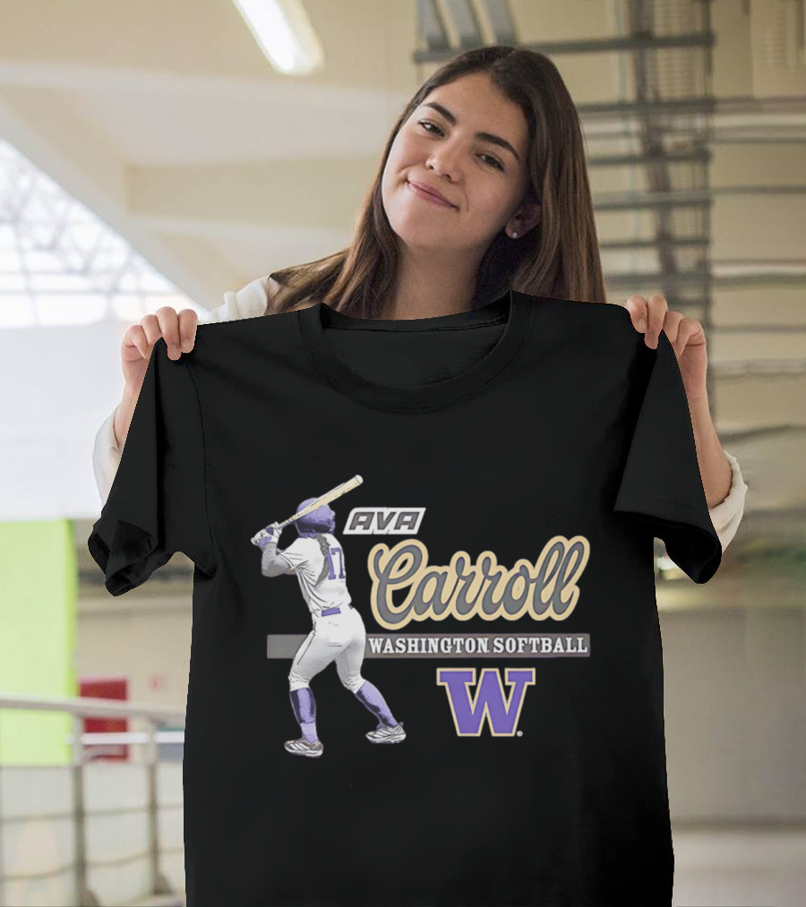 Ava Carroll Washington Softball Huskies W Logo 90s T-Shirt