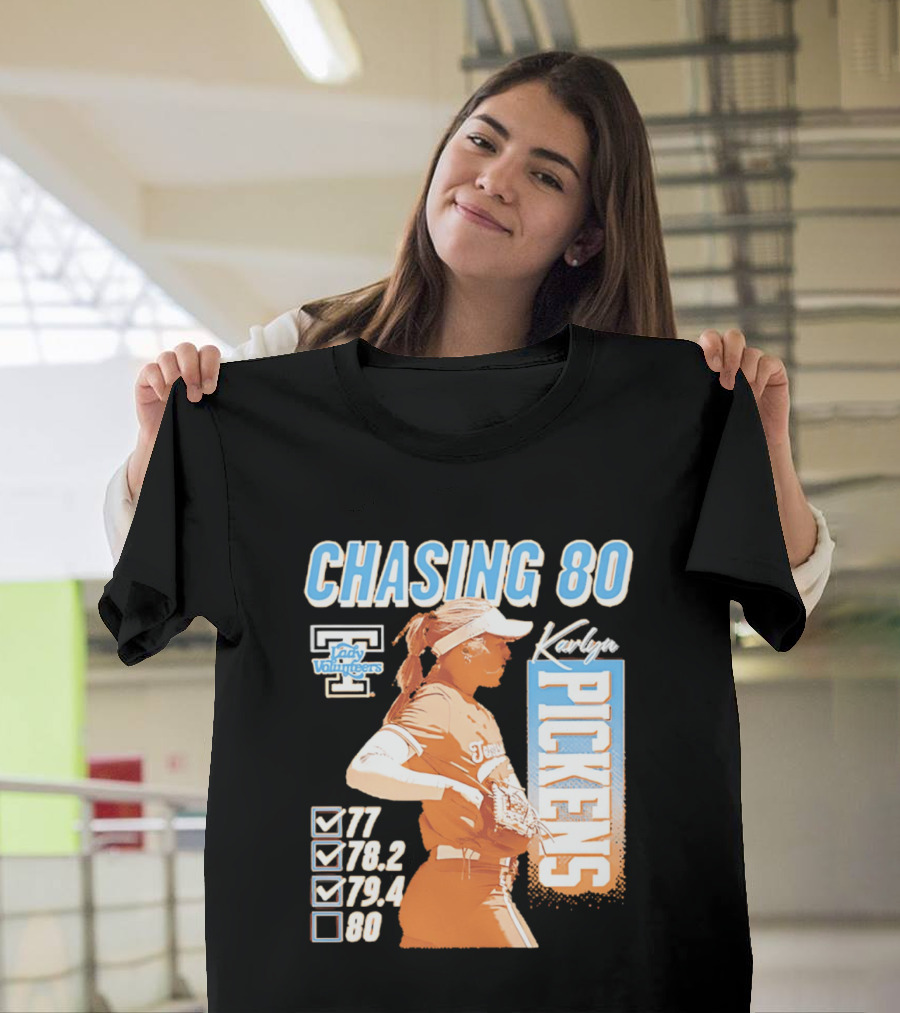 Karlyn Pickens Tennessee Lady Volunteers Softball Chasing 80 T-Shirt