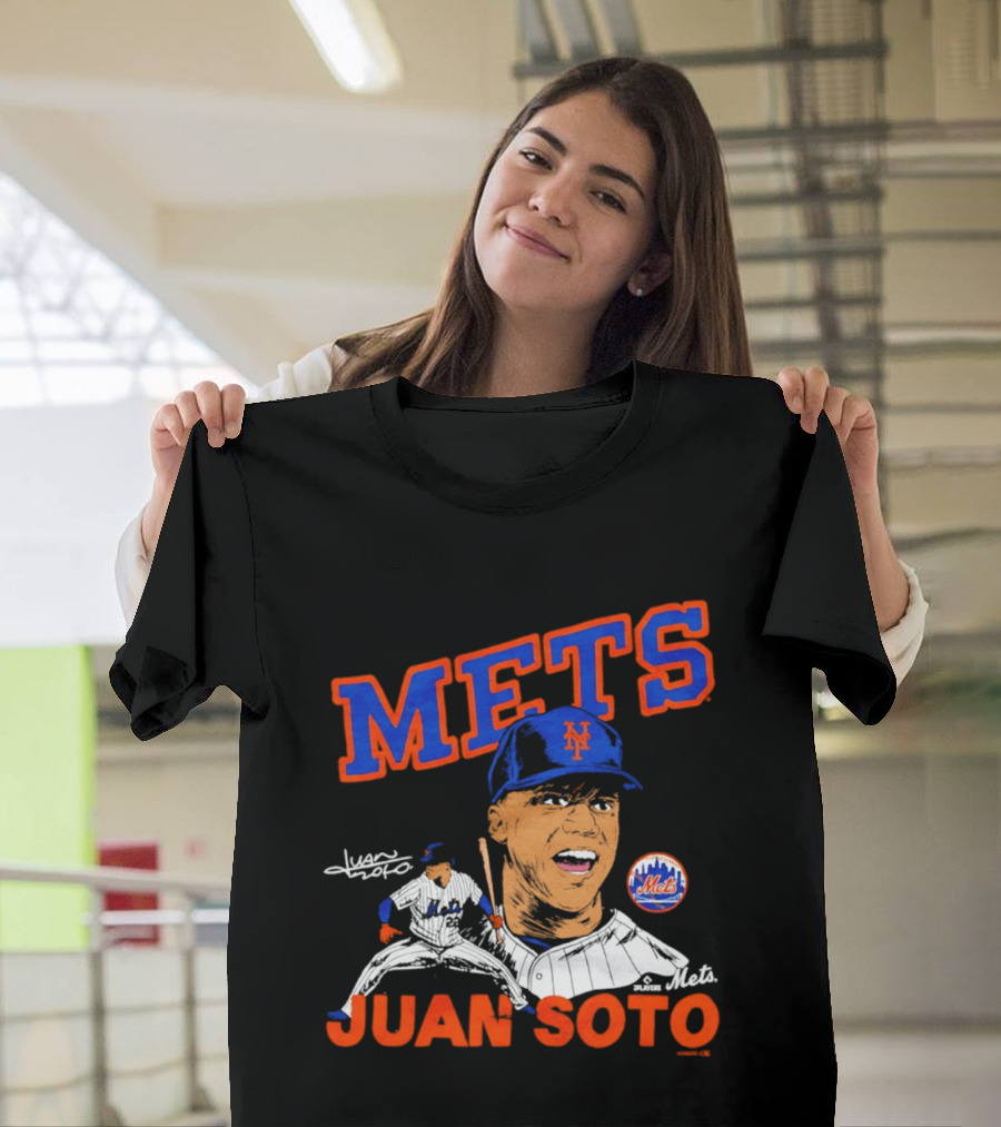 Mets Juan Soto Caricature Tri Blend T-Shirt