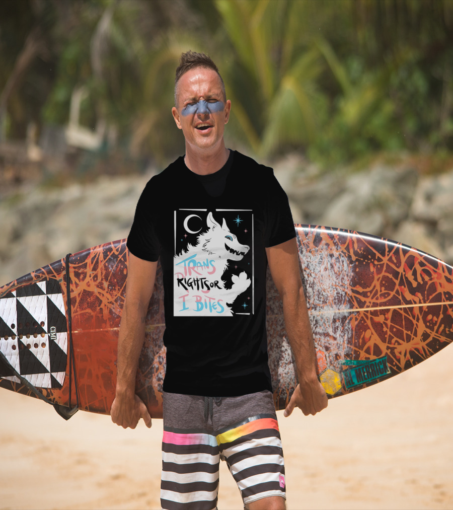 Trans Rights Or I Bites Wolf Moon Stars T-Shirt
