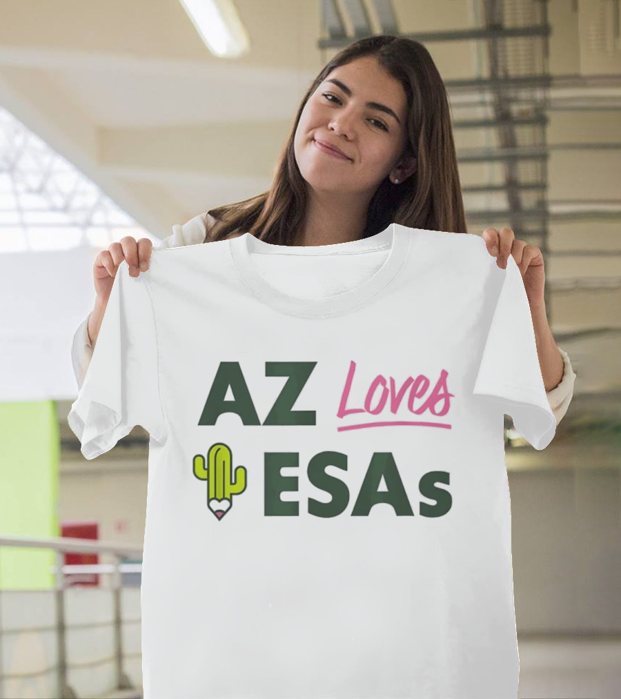AZ Loves Education Savings Accounts Cactus Pencil Arizona Teacher ESAs T-Shirt