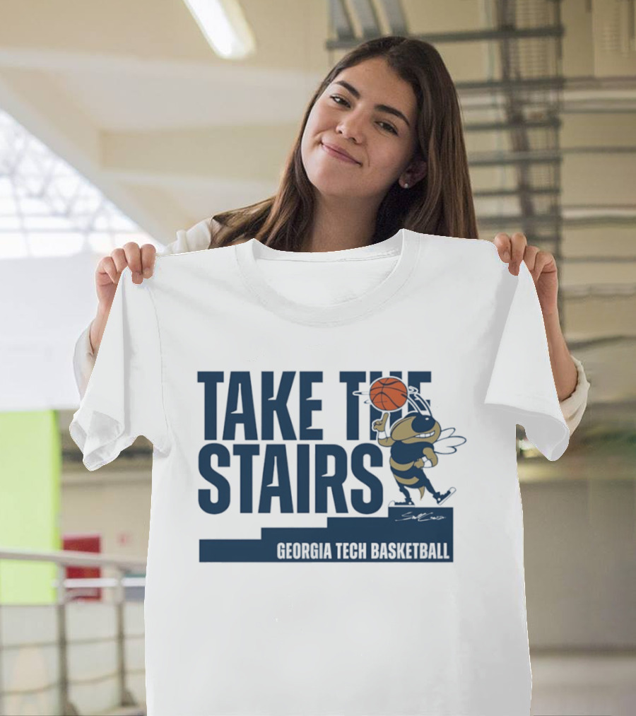 Georgia Tech Basketball Take The Stairs Buzz Basketball T-Shirt