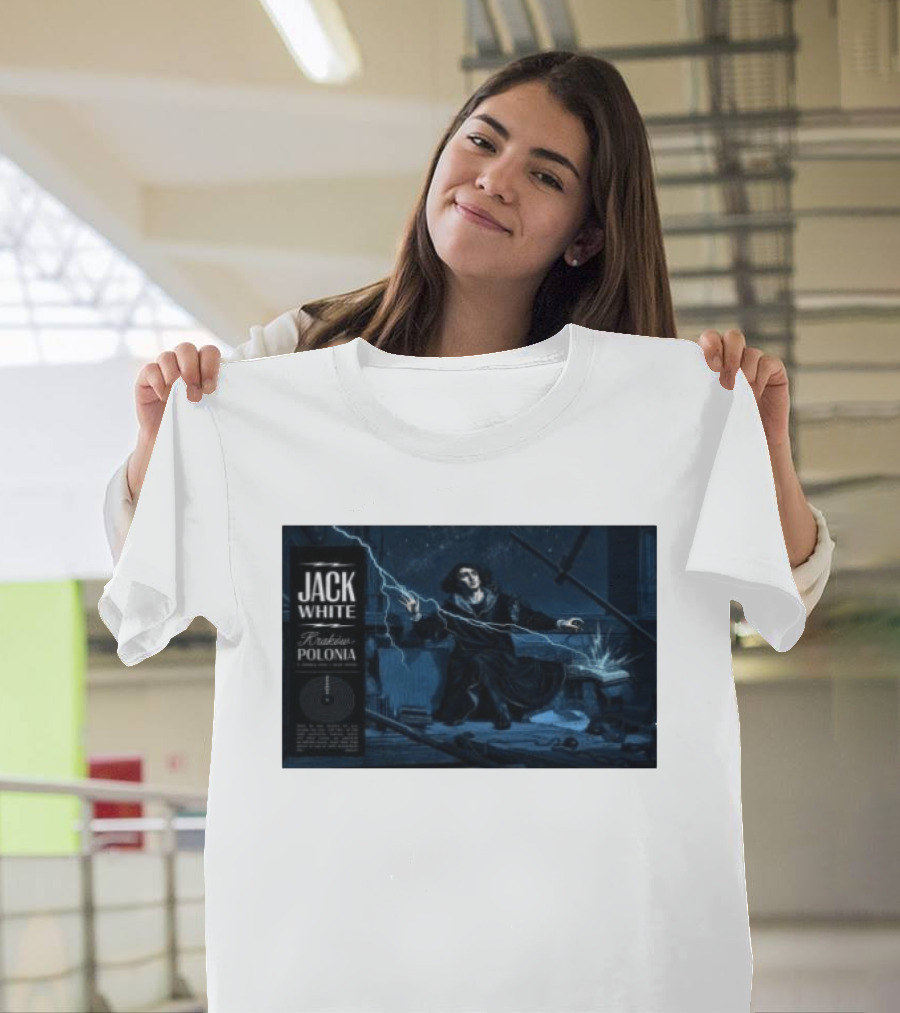 Jack White Kraków Polonia Tour June 2 2026 With Lightning And Figure T-Shirt