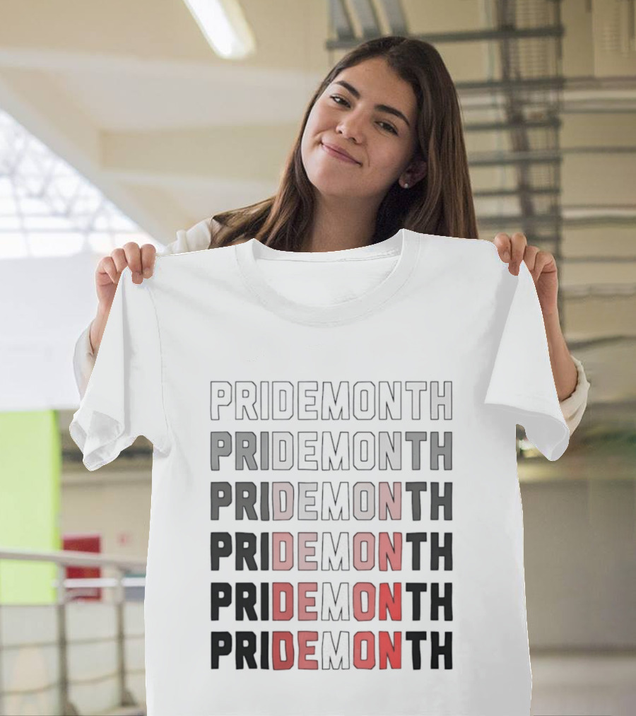 Pride Month Lesbian Flag Gradient Minimalist Rainbow DE Month T-Shirt