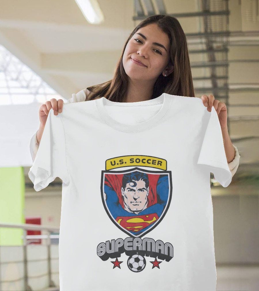 Superman U.S. Soccer Shield Soccer Ball Iconic Crest T-Shirt