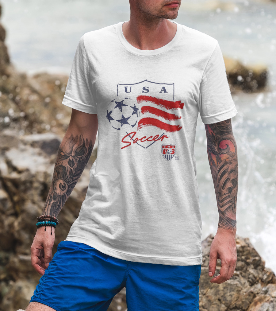 USA Soccer Federation Shield Stars And Stripes Football T-Shirt