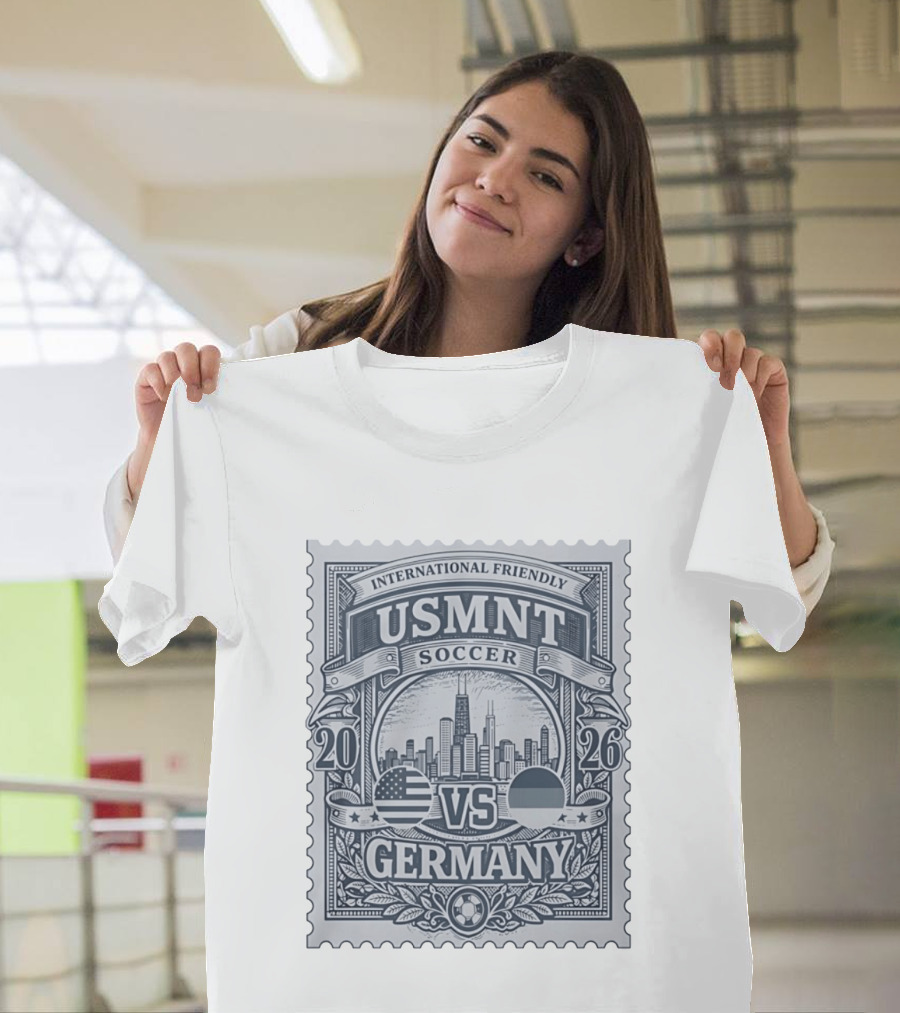 International Friendly 2026 USMNT Soccer Vs Germany Chicago Skyline T-Shirt