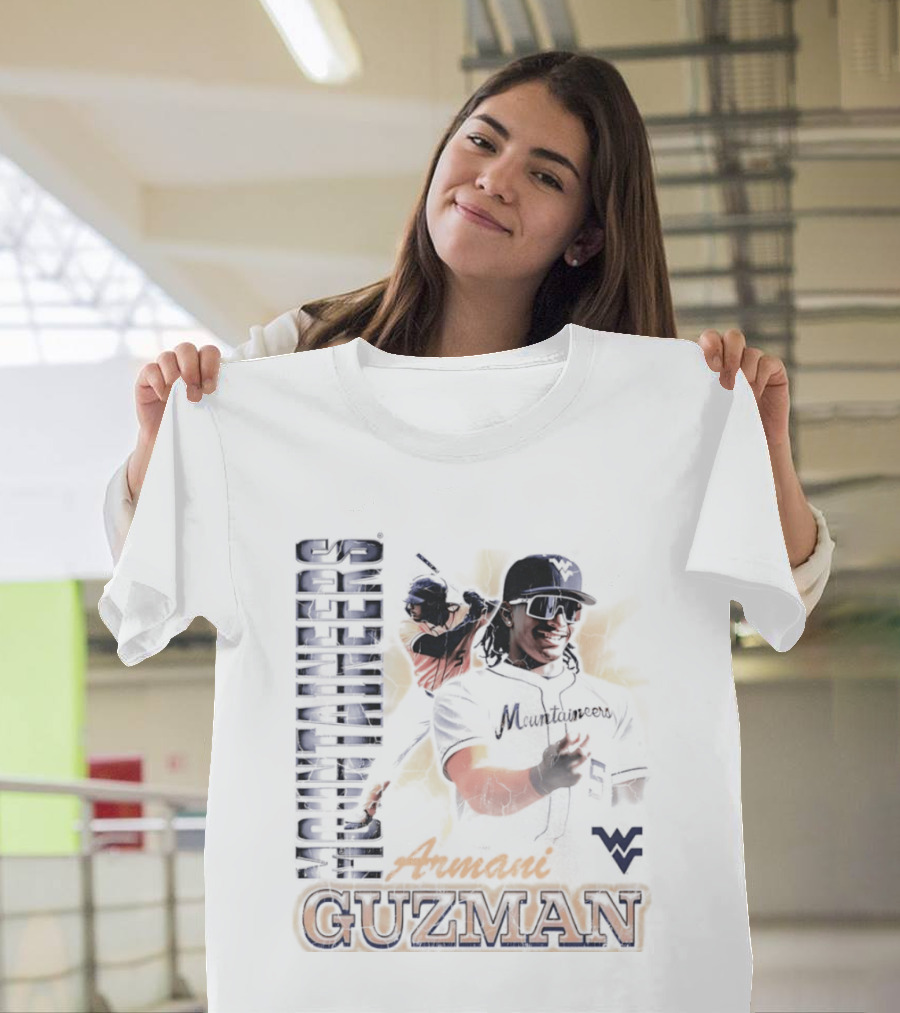 Armani Guzman West Virginia Mountaineers Baseball Player T-Shirt