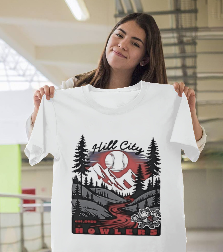 Hill City Howlers Est 2020 Mountain Pine Tree Forest Nature Sports T-Shirt