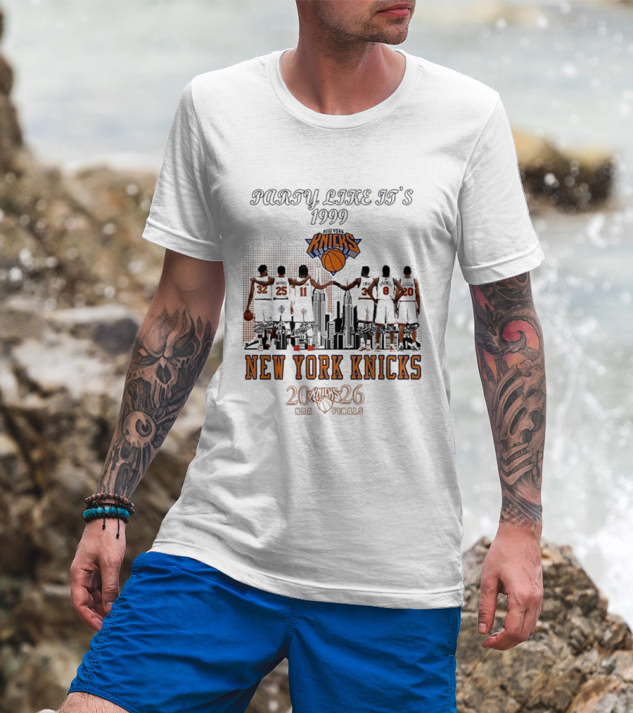 Party Like It's 1999 New York Knicks 2026 NBA Finals Skyline T-Shirt