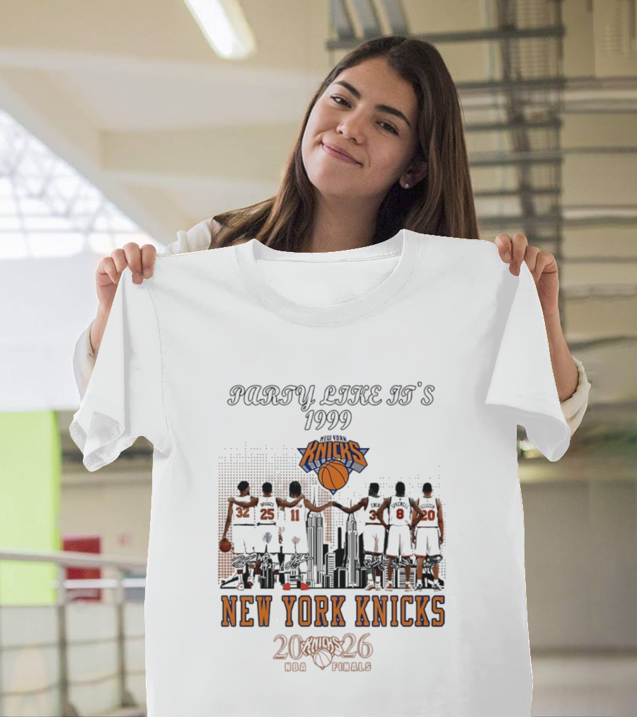 Party Like It's 1999 New York Knicks 2026 NBA Finals Skyline T-Shirt
