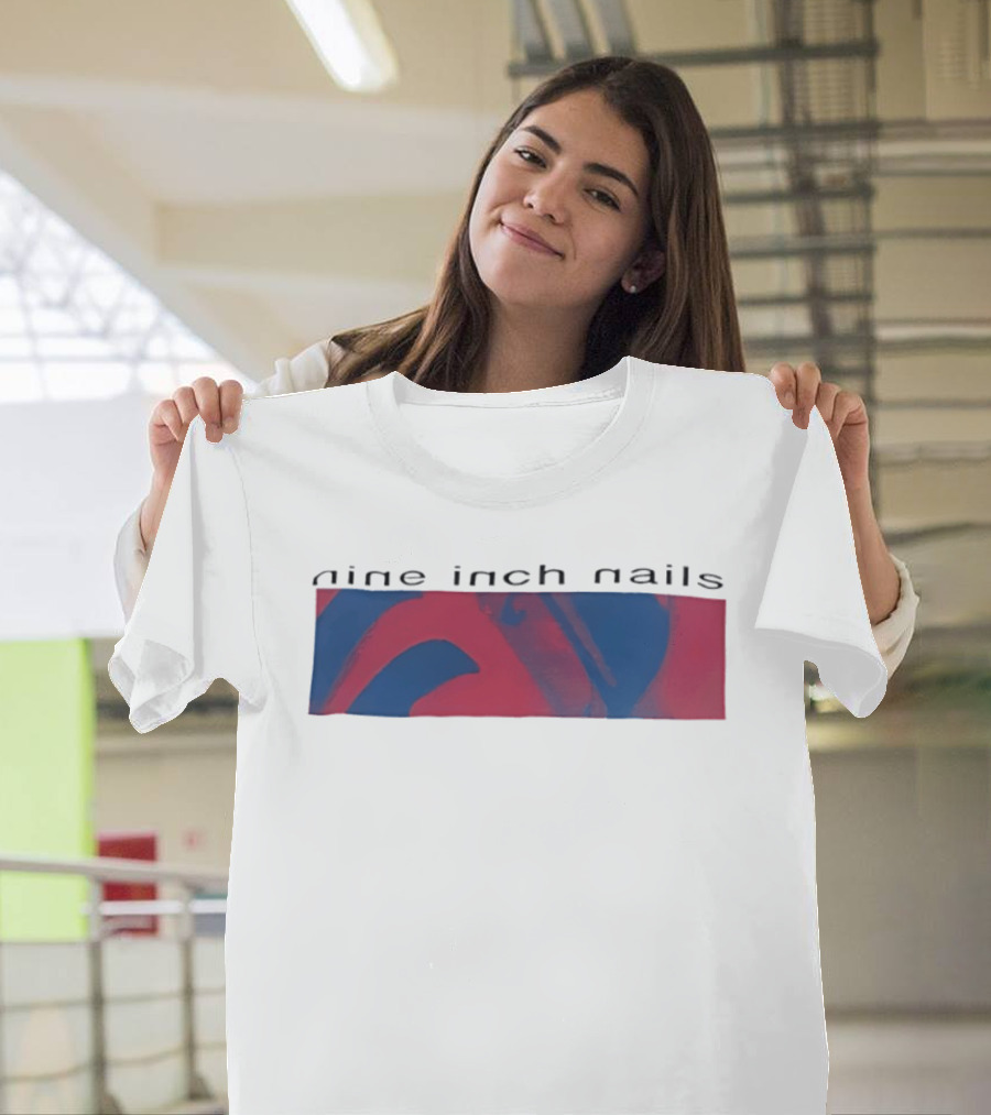 Nine Inch Nails Music Abstract Red Blue T-Shirt