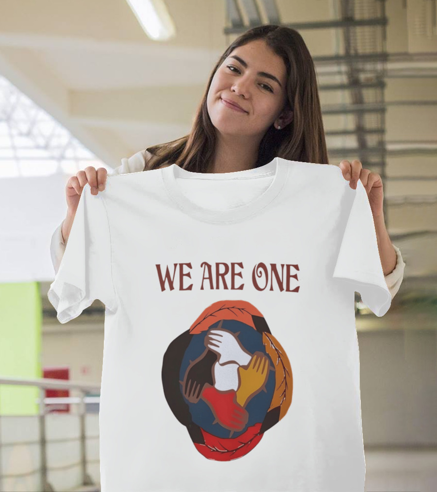 We Are One Unity Hands Feathers Orange Culture Heritage Collective T-Shirt