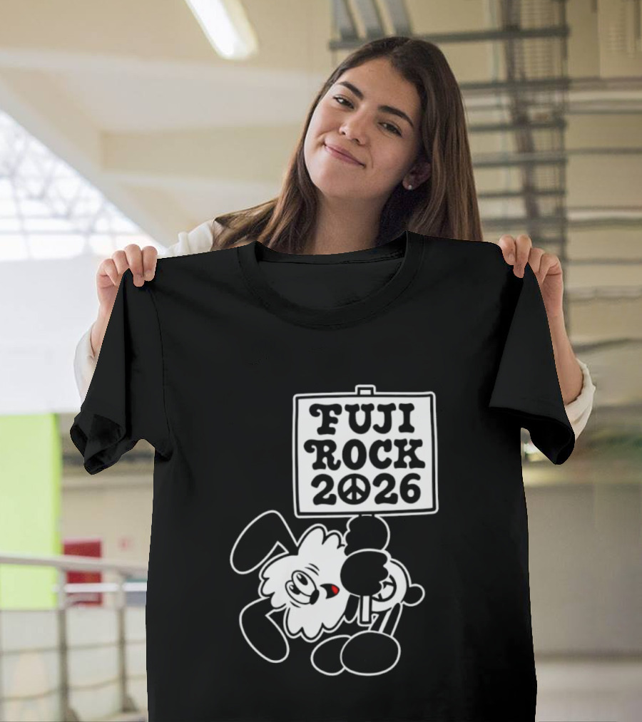Fuji Rock 2026 Peace Sign Cartoon T-Shirt