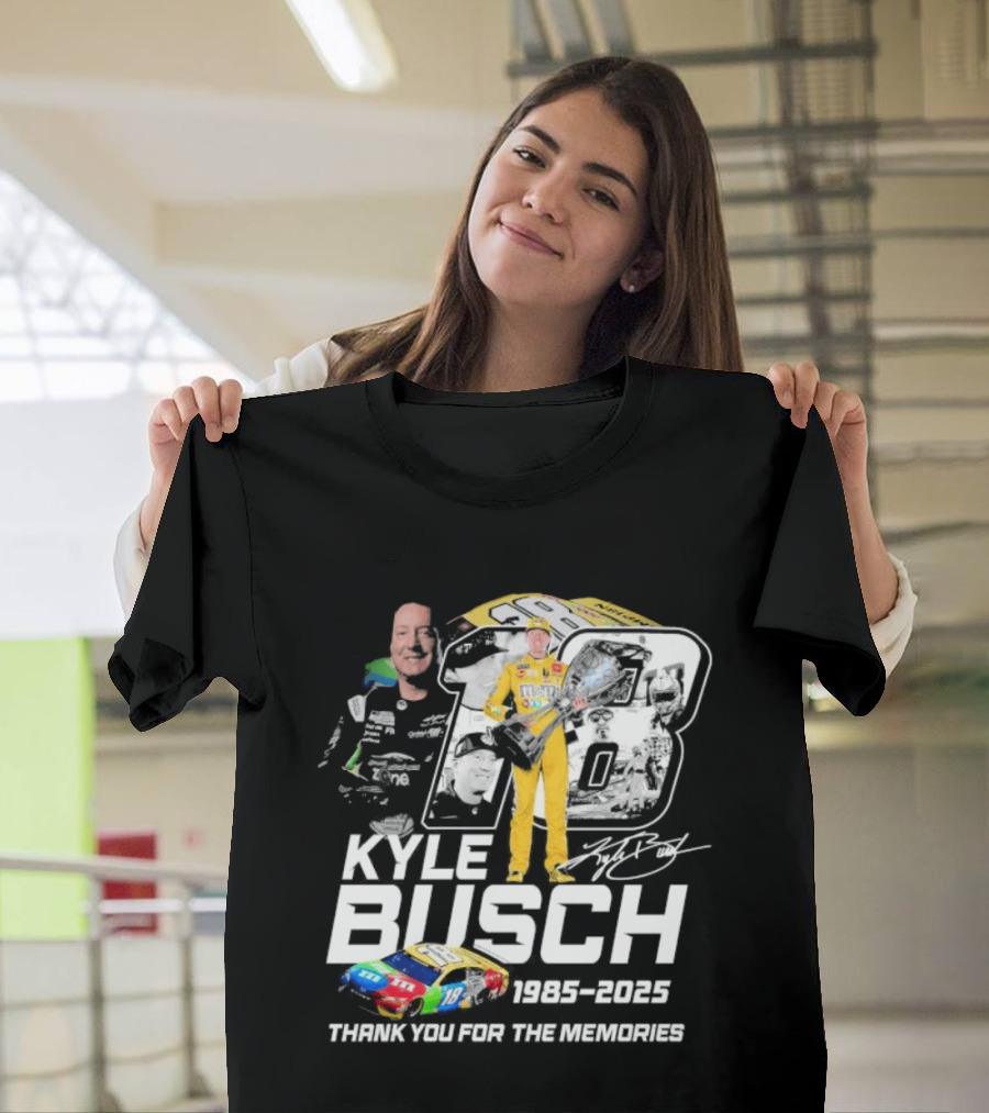 Kyle Busch Racing 1985 2025 Thank You For The Memories 18 Car NASCAR T-Shirt