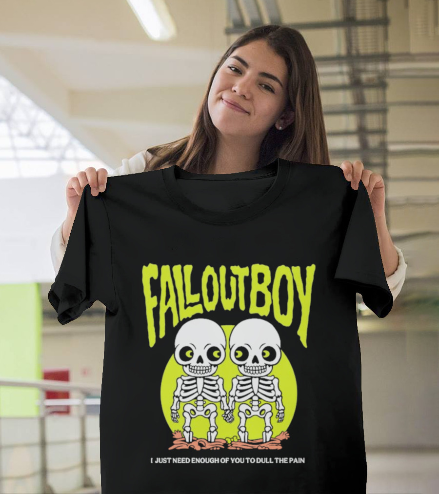 Fall Out Boy Twin Skeleton I Just Need Enough Of You To Dull The Pain T-Shirt