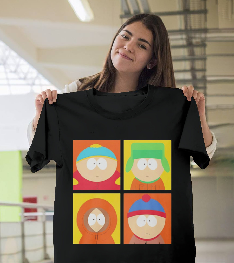 South Park Characters Cartman Kyle Kenny Stan Pop Blocks T-Shirt