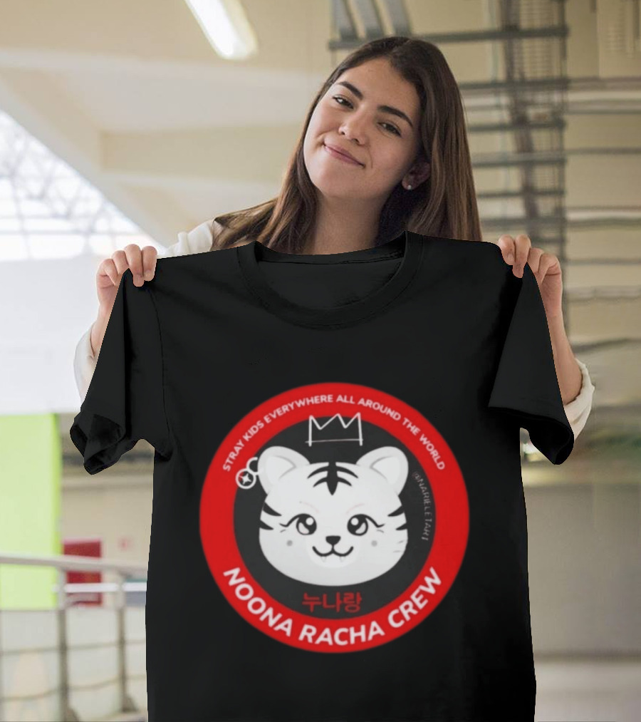Stray Kids Everywhere All Around The World Noona Racha Crew Tiger Face T-Shirt