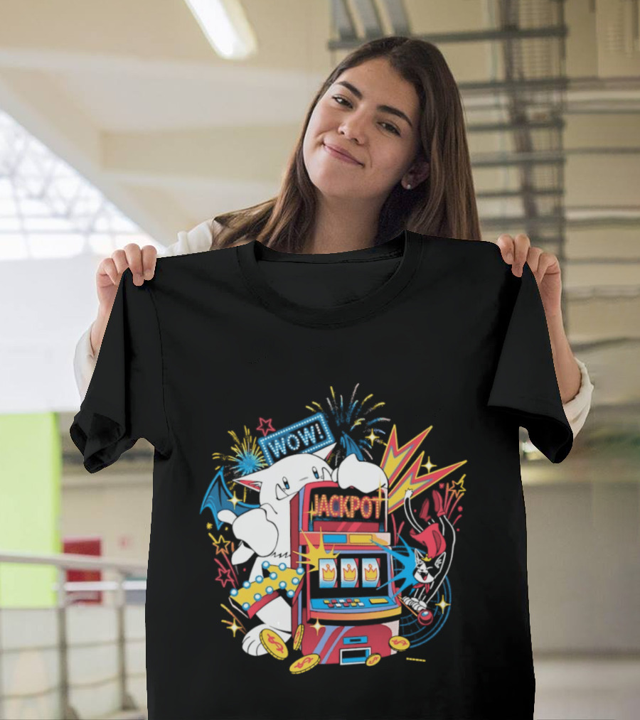 Final Fantasy Moogle Jackpot Slot Machine WOW Explosion T-Shirt