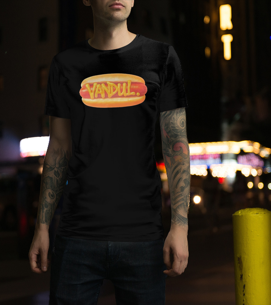 Vandul Mustard Hot Dog Bold Typeface T-Shirt