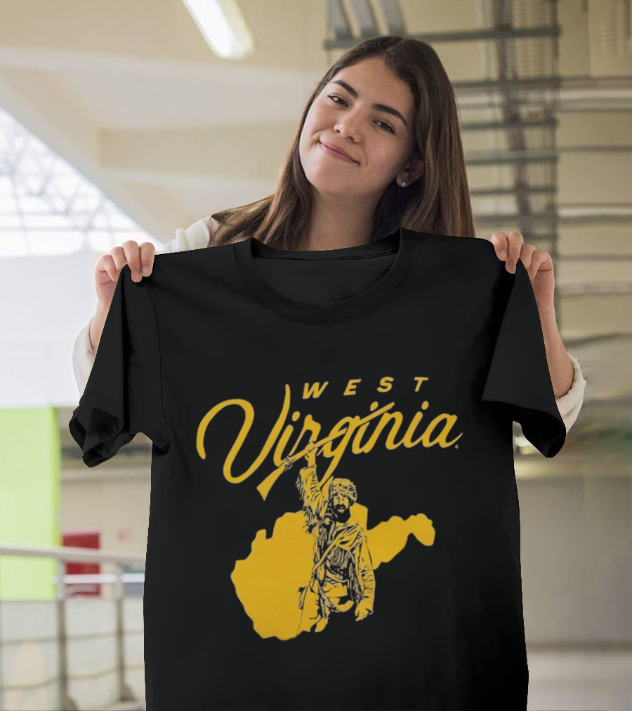 West Virginia Mountaineers State Outline Mountaineer T-Shirt