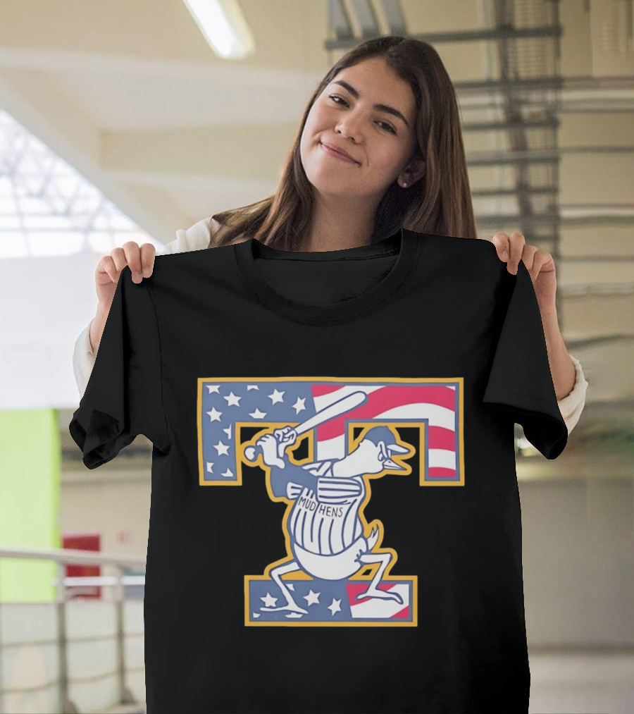 Toledo Mud Hens Muddy Stars And Stripes American Baseball T-Shirt