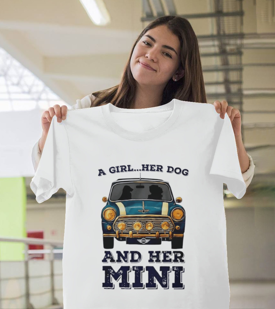 A Girl Her Dog And Her Mini T-Shirt