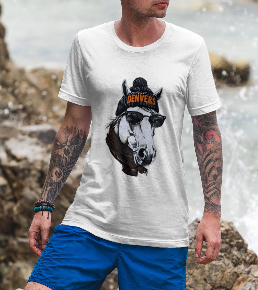 Denvers Horse With Hat Sunglasses And Scarf T-Shirt