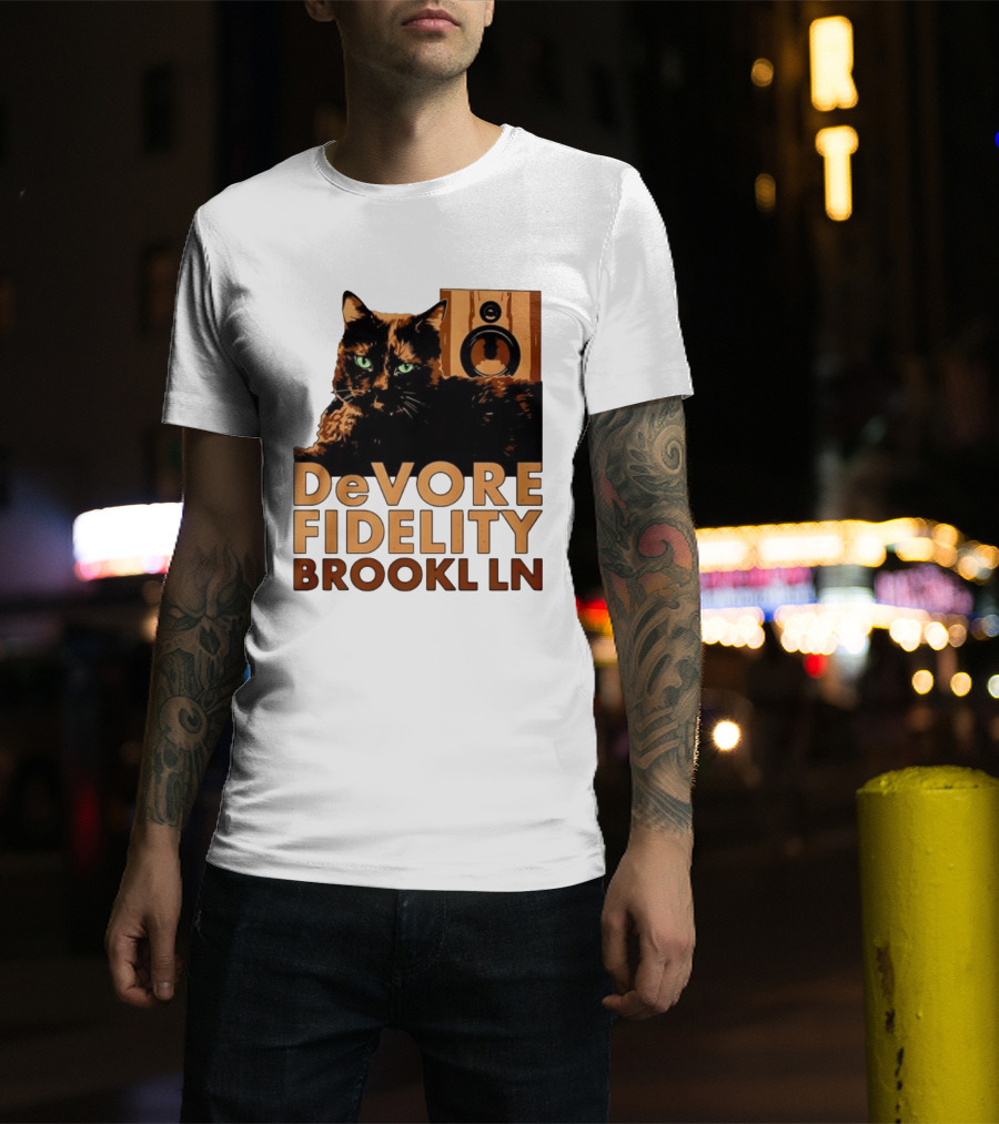 DeVore Fidelity Brooklyn Cat Speaker T-Shirt