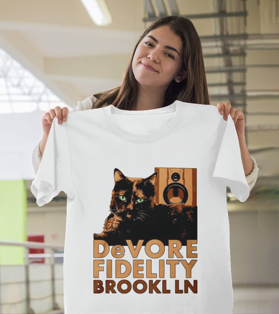 DeVore Fidelity Brooklyn Cat Speaker T-Shirt