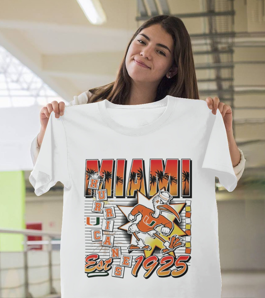 Miami Hurricanes Est 1925 Vintage Burst U Logo Ducks T-Shirt