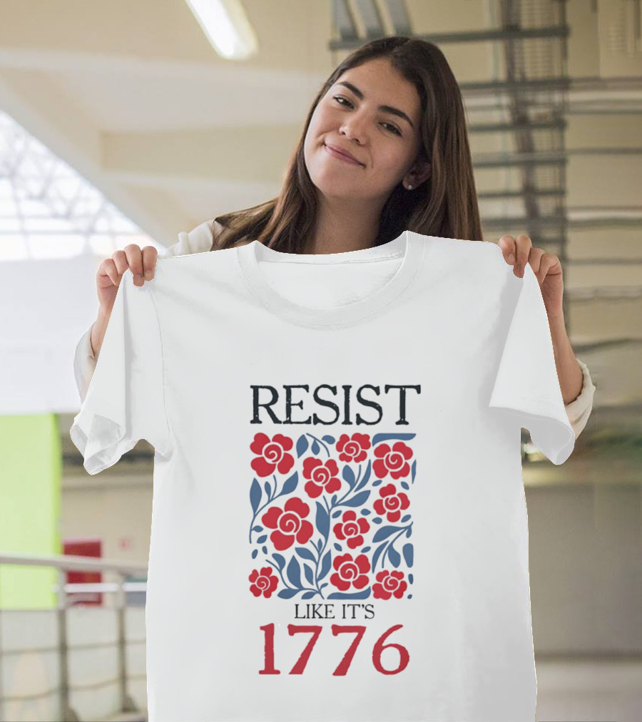 Resist Like It's 1776 Red Flowers T-Shirt