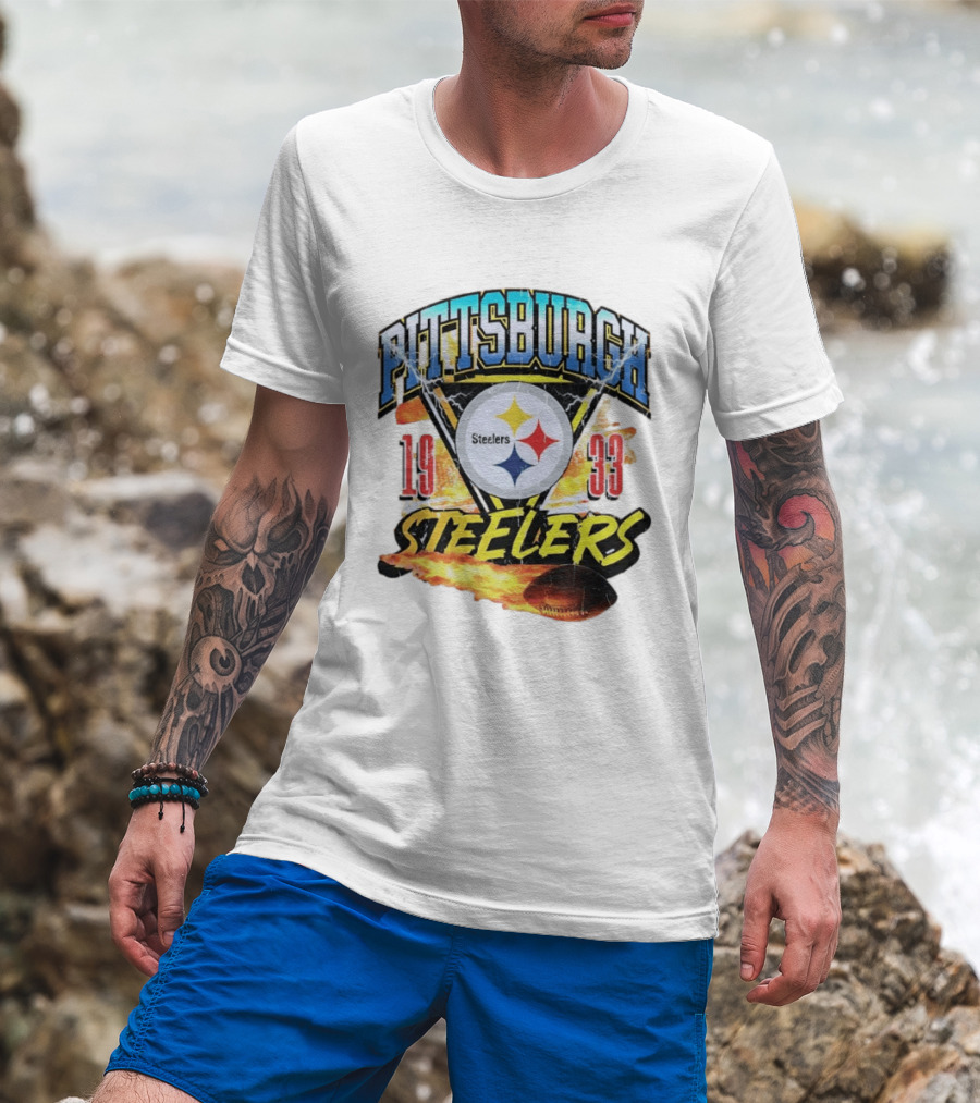 Pittsburgh Steelers 1933 Football Flame T-Shirt